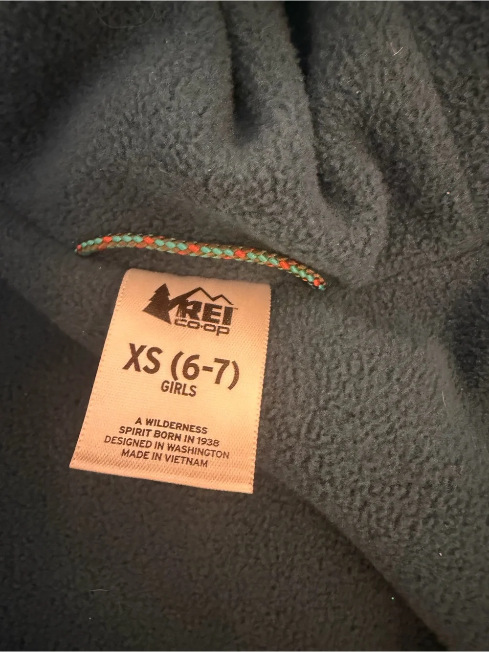 Rei Kids' Teal fleece lined Hooded coat size 6/7